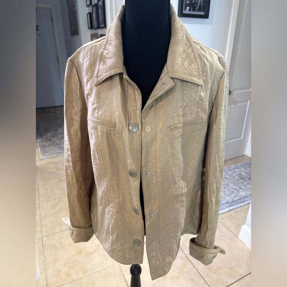 Gold shiny button up Jacket